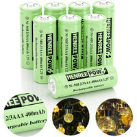 Henreepow 2/3Aaa Solar Battery  2/3Aaa 400Mah Rechargeable Battery  2/3Aaa 1.2V Low Self-Discharge Rechargeable Battery 8 Pack For Outdoor Solar Lights (Not Aaa Size Batteries)