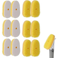 12Packs Dish Wand Sponge Refills For Scrub Daddy Dish Daddy - Replacement Heads For Dish Sponges  Non Scratch Dish Washing Scrubbers  Ideal For Kitchen Cleaning  Yellow (Only Sponge Heads)