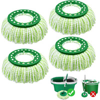 Tornado Spin Mop Head Compatible With Libman ?????????????? Spin Mop System  Machine Washable & Reusable For Libman Mop Head Replacement Refill For Libman Tornado Mop Head (4 Pack Green & White)