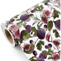 Wrapaholic Fruits Wrapping Paper Roll - Mini Roll - 17 Inch X 16.5 Feet - Summer Figs And Botanical Leaves Design For Summer  Birthday  Wedding  Bridal Shower
