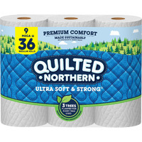 Quilted Northern Ultra Soft & Strong Toilet Paper  9 Mega Rolls = 36 Regular Rolls  2-Ply Bath Tissue
