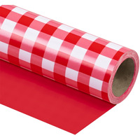 Wrapaholic 30 Inch Reversible Wrapping Paper Roll - Red And White Plaid Design For Birthday  Holiday  Wedding  Baby Shower And More Occasions - 30 Inch X 33 Feet