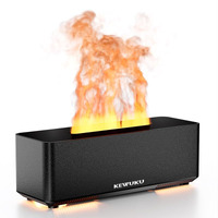 Kewuku 280Ml Aquaflame Aroma Diffuser & Humidifier - Virtual Flickering Fire Essential Oil Diffuser  Ultrasonic Auto Shut-Off  Quiet Air Humidifier For Bedroom  Office  Yoga Room Decor