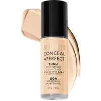 Milani Conceal + Perfect 2-In-1 Foundation + Concealer (1 Fl. Oz.) Liquid Foundation - Cover Under-Eye Circles  Blemishes & Skin Discoloration For A Flawless Complexion (Porcelain)