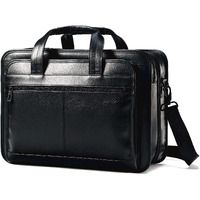 Samsonite Leather Expandable Briefcase  Black  One Size  17""
