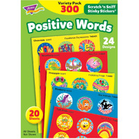 Trend Enterprises: Positive Words  Scented Scratch 'N Sniff Stinky Stickers  Fun For Rewards  Incentives  Crafts And As Collectibles  24 Designs  20 Sheets Included  For Ages 3 And Up