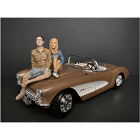 American Diorama Seated Couple Release Iii  2 Piece Figurine Set For 1/18 Scale Models
