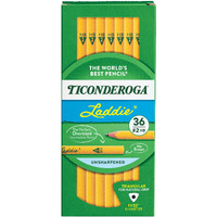 Ticonderoga Laddie Tri-Write Pencils  Wood-Cased #2 Hb Soft  Intermediate Size Triangular Without Eraser  Yellow  36-Pack (13044)