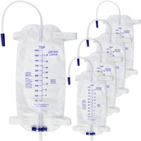 1000Ml Catheter Leg Bags For Men 5Pcs Urinary Drainage Urine Bag For Incontinence Male 2 Adjustable Elastic Straps-Strong Grip Automatic Drain Switch