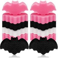 Tioncy 12 Pack Gothic Kitchen Sponges Bulk Dual Sided Bat Skull Scrubber Sponges Multifunctional Dishwashing Spooky Non Scratch For Gothic Kitchen Accessories Dish Scouring(Colorful Bat)