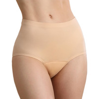 Irismorii Absorbent Incontinence Underwear For Women Washable Leak Proof Seamless Urine Postpartum Protective Brief (Beige L)