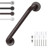 12 Inch Grab Bars For Wall Oil Brown  Safety Shower Grab Bars For Seniors Elderly Handicapped  Handicap Grab Bars For Shower With Concealed Screws  Tesuchan
