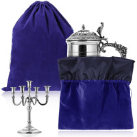 Leifide 2 Pcs Large Size Silver Storage Bags Anti Tarnish Cloth Bags Jewelry Drawstring Pouch Cloth For Gift Watch Silverware Flatware Bracelet(30"" X 24"" Royal Blue)