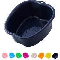 Axlofo Foot Soaking Bath Basin  Large Plastic Foot Soaking Tub  Foot Massage Foot Bath Bucket  Great For Getting The Dead/Old Skin Off Your Feet (Blackbasin)