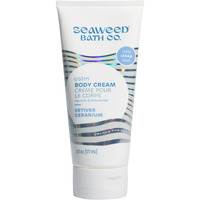 Seaweed Bath Co. Calm Body Cream  Vetiver Geranium Scent  6 Ounce  Relaxing Hand & Body Lotion Moisturizer For Dry Skin  Sustainably Harvested Seaweed  Oat Milk  Chamomile