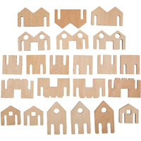 The Freckled Frog Little Happy Architect - Set Of 22 - Ages 18M+ - Wooden Blocks For Toddlers - Create Endless Village Layouts - Lightweight