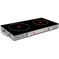 Megachef Ceramic Infrared Double Cooktop  25 Inch  Black