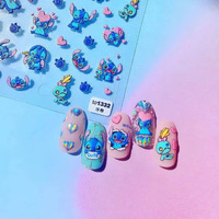 New 5D Embossed Nail Art Stickers Decals Self Adhesive Nail Sticker Kawaii Design Anime Nail Stickers For Women  Girls  Kids  Gift(3 Sheets)