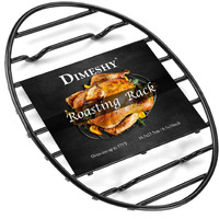 Dimeshy Roasting Rack  Black With Integrated Feet  Enamel Finished  Nonstick  Fit For 13 Inches Oval Roasting Pan  Safety  Dishwasher  Great For Basting  Cooking  Drying  Cooling Rack.(10 X 6.5 )