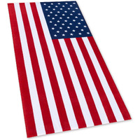 American Flag Beach Towel 30 X 60 Inch (76 X 152 Cm) Usa Patriot 100% Cotton Velour Terry