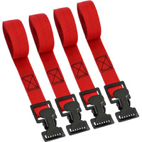 Xstrap Standard 4Pk 1"" X 5-1/2Ft Just Clip All-Purpose Lashing Strap  Alligator Thumb Buckle Cargo Secure Utility Webbing  Red