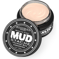 Bossman Mudstache Unscented Mustache Wax For Men (1 Oz) - Strong 24-Hour Hold  Non-Tacky & Easy To Apply For Taming & Styling