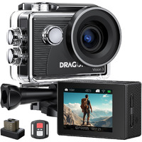 Dragon Touch 4K Action Camera 20Mp Vision 3 Underwater Waterproof Camera 170 Wide Angle Wifi Sports Cam With Remote 2 Batteries And Mounting Accessories Kit