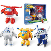 Super Wings 5"" Transformers Toys 4-Pack Action Figure Tobot  Transforming Airplane Robot Toys  Educational Toys For Boys & Girls Age 3+  Gifts For Preschool Kids  Jett  Paul  Donnie  Astra