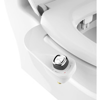 Bio Bidet Slimedge Bidet Attachment For Toilet  Non Electric  Self Cleaning Dual Nozzles For Front And Rear Cold Water Wash  Adjustable Water Pressure  Ultra Thin Design  White