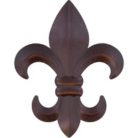 10"" Metal Fleur De Lis Wall Plaque / Art With Hanger - Rustic Creole Decor