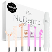 Nuderma Professional Skin Therapy Wand - Portable Skin Therapy Machine With 6 Neon & Argon Wands - Boost Your Skin - Clear Firm & Tighten