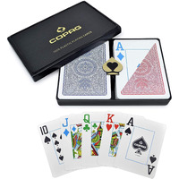 Copag 4-Color Design 100% Plastic Playing Cards  Poker Size Jumbo Index Red/Blue Double Deck Set