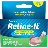 Dentemp Denture Reline Kit - Advanced Formula Reline It Denture Reliner - Denture Kit To Refit And Tighten Dentures For Both Upper & Lower Denture