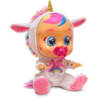 Cry Babies Dreamy The Unicorn 12  Baby Doll | Shimmery Removable Rainbow Pajamas For Girls And Kids 18 Months And Up   Pink