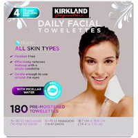 Kirkland Signature Paraben Free Micellar Daily Facial Cleansing Towelettes  180 Count