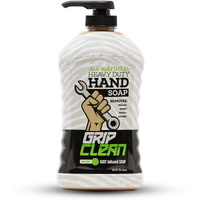 Grip Clean - Hand Cleaner For Mechanics - Heavy-Duty Mechanic Soap  Liquid Hand Soap With Natural Pumice & Clay To Absorb Tough Grease  Oil & Dirt - Moisturizing Coconut Oil  Lime Scent (32Oz)