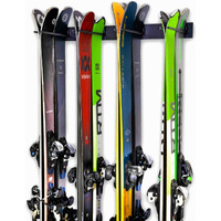 Storeyourboard Ski Wall Storage Rack  Holds 8 Pairs  Steel Home And Garage Skis Mount