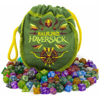 Wiz Dice Mini Dnd Dice Set - 140 Pieces Total (20 Sets Of 7 Dice In Unique Colors) & Storage D&D Bag-Polyhedral Role Playing Dice - Perfect Dnd Accessories For Ttrpg Dice - Hafling's Haversack