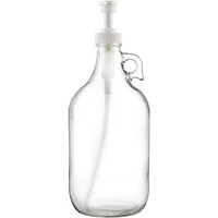 Kitchentoolz Half Gallon Glass Pump Dispenser Bottle  Large Jug With Pump For Laundry Soap Dispenser  Liquid Detergent  Fabric Softener  Syrup Pump - 64 Oz Capacity