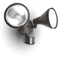 Lutec 6211Bz-Pir23A 300 Watt Halogen Motion Activated Integrated Dual-Head Floodlight Outdoor  Waterproof Exterior Security Wall Light For Patio  Garden  Yard  Bronze