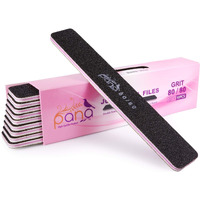 Pana Jumbo Double-Sided Emery Nail File For Manicure  Pedicure  Natural  And Acrylic Nails - Black (Grit 80/80) - 50 Piece Pack