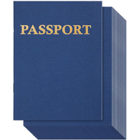 Juvale 24-Pack Blank Passport Notebooks For Kids  4.1 X 5.6 Inches  Pretend Passport Books For Kids Travel Play And Classroom Activities  Blue