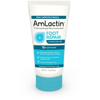Amlactin Foot Repair Cream - 3 Oz Cream For Dry Cracked Heels With 15% Lactic Acid - Exfoliator And Moisturizer For Dry Skin (Packaging May Vary)