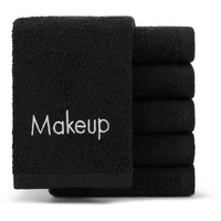 Arkwright Makeup Towels - Pack Of 6 - Soft & Gentle Cotton Washcloth Face Make Up Remover  Reusuable Eraser Cloth Essentials For Hosts & Artists  13 X 13 In  Black