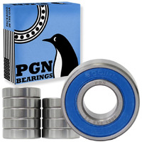 Pgn (10 Pack) 6001-2Rs Bearing - Lubricated Chrome Steel Sealed Ball Bearing - 12X28X8Mm Bearings With Rubber Seal & High Rpm Support