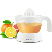 Elite Gourmet Ets-411 Bpa-Free Electric Citrus Juicer Extractor: Compact Large Volume Pulp Control Oranges  Lemons  Limes  Grapefruits With Easy Pour Spout  16 Oz  White