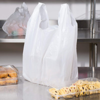 Carry-Out Plastic Bag-White Plain T-Shirt Bag 11.5""X6.5""X21.5"" (White  300/Bags)