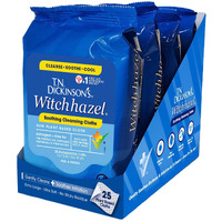 T.N. Dickinson's Witch Hazel Soothing Multiuse Cleansing Cloth  4 Pack  25 Cloths Per Pack White