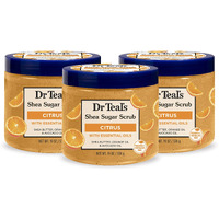 Dr Teal's Shea Sugar Body Scrub  Citrus With Essential Oils & Vitamin C  19 Oz (Pack Of 3)