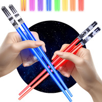 Lightsaber Chopsticks Light Up  Star Wars Chopsticks Light Up  Mini Lightsaber  Fun Chop  Cool Chopsticks  Light Saber Chopsticks  Led Chopsticks  2 Pairs  Blue Red (Glossy Tips)